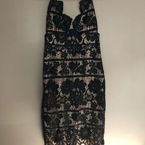 Black lace cocktail dress